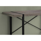 Monarch Specialties - 7310 Bureau 48 po L - Taupe Fonce/Metal Noir-La barre métallique en forme de X à l'arrière du bureau offre un soutien et ajoute une touche décorative