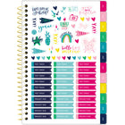 AT-A-GLANCE - Agenda scolaire hebdomadaire/mensuel pour étudiants bande cabana Emily Ley Simplified 2025-2026 - 8 1/2 po H x 5 3/8 po l - multicoloure - anglais-Anglais