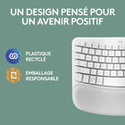 Logitech - Wave Keys clavier ergonomique sans fil, repose-poignets rembourré - Blanc-9