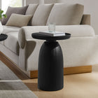 Modway - Holloway Manche Bois Table d’appoint - Noir-Conception de tambour circulaire lisse