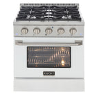 Kucht - 30 po Série KDF Cuisinière Pro Style au gaz naturel - Acier inoxydable/Blanc-Four à convection extra-large de 4,2 pi³ avec configuration à 5 grilles et grande fenêtre de four pour une visibilité accrue et une cuisson polyvalente