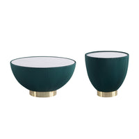 Manhattan Comfort - Ensemble de 2 tables : table basse Anderson moderne 71,5 cm et table d’appoint 46,8 cm - Vert-Ensemble de table basse moderne et de table d’appoint pour salon