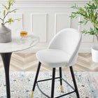 Modway - Cordial Performance Velvet Tabourets de bar - Blanc - Ensemble de 2-Jambes en métal noir mat