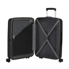 American Tourister - Rejoy Spinner Moyen - noir réel-Les poignées de transport supérieure et latérale rétractables restent près de la valise pour la protéger contre les dommages