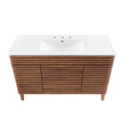 Modway - Render 48" Vanité de salle de bain à un seul lavabo - Blanc noyer-Pieds en bois effilés
