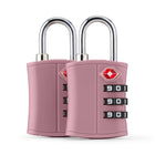Ensemble de Serrures à Combinaison TSA 2 Pièces Bugatti - ABS Durable - Rose-1