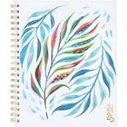 Cambridge - Agenda hebdomadaire/mensuel feuille bleue EttaVee 2024-2025 - 8 1/2 po x 11 po - bleu - anglais-Couverture en poly durable avec design de feuille audacieux