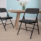 Flash Furniture – Chaise pliante HERCULES en métal à 3 barreaux et à 2 pivots, siège en vinyle noir (HAMC309AVBK)-Composants en acier riveté