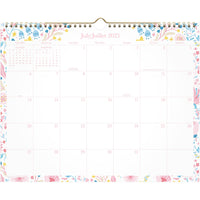 Mead - Calendrier mural mensuel Caprice floral 2025-2026 - 11 7/8 po H x 14 7/8 po l - bilingue-Le motif floral colouré orne chaque mois