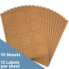 JAM Paper Étiquettes carrées adresses, 2 x 2 po, brun kraft, 240/paquet-Kraft brun