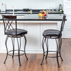 Homy Casa - Tabourets de bar pivotants industriels Homy Casa de 26 po de hauteur de comptoir - Ensemble de 2 - avec similicuir noir pour îlot-Style Polyvalent : S'harmonise bien avec les styles de décoration traditionnels et modernes.