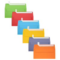 JAM Paper - Enveloppes commerciales #10 - fermeture autocollante à décoller et coller - 4 1/8 x 9 1/2 - couleurs primaires assorties - 150/paquet-Couleurs : Bleu, Rouge, Orange, Vert, Violet, Jaune
