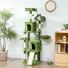 PawHut - Arbre à chat 70 po, tour à plusieurs niveaux avec 2 condos - vert-Deux perchoirs supérieurs avec rembourrage en coton PP offrent une expérience de sommeil digne d'un nuage 