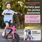 Gyrocopters - Trottinette électrique pour enfants Radi8 - Vitesse 25 km/h - Autonomie 20 km - Éclairage LED - Rose-Éveillez l'esprit d'aventure de votre enfant grâce à un moteur puissant et une batterie longue durée de 5,2 Ah