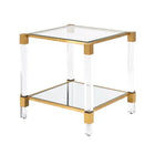 Table d'appoint carrée Plata Import Jacques 21 po - Or-Design glamour en or brossé