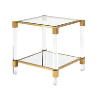 Table d'appoint carrée Plata Import Jacques 21 po - Or-Design glamour en or brossé