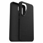 OtterBox - Symmetry Cactus Leather Case pour Samsung Galaxy S25 - Noir Ash-Doublure en feutre à l'intérieur de la coque pour une touche d'élégance supplémentaire