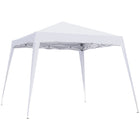 Outsunny - Tente auvent d'extérieur pliante 8 pi l x 8 pi L avec sac - Blanc-Convient pour organiser une petite fête, un pique-nique, des sorties à la plage, etc