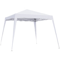 Outsunny - Tente auvent d'extérieur pliante 8 pi l x 8 pi L avec sac - Blanc-Convient pour organiser une petite fête, un pique-nique, des sorties à la plage, etc