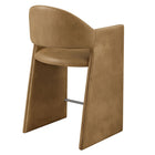 Modway - Talia 37 pouces Cuir végane Tabouret de comptoir - Grillé-Goupilles de pied protégeant le plancher