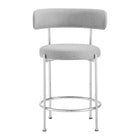 Modway - Albie Tissu Tabourets de comptoir Ensemble de 2 - Argent gris-10
