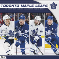 DateWorks - 2026 Calendrier Mural 16 Mois - 12 po x 12 po - Maple Leafs de Toronto - Bilingue -12,00" x 12,00"