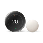 Google - Thermostat d'apprentissage Nest (4e génération) avec capteur de température Nest (2e génération) - Argent poli-Le thermostat Nest Learning fonctionne avec n'importe quel capteur de température Nest. Placez le capteur de 2e génération inclus dans n'importe quelle pièce pour vous aider à gérer les points chauds et froids.