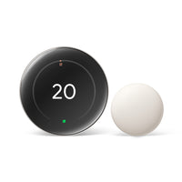 Google - Thermostat d'apprentissage Nest (4e génération) avec capteur de température Nest (2e génération) - Argent poli-Le thermostat Nest Learning fonctionne avec n'importe quel capteur de température Nest. Placez le capteur de 2e génération inclus dans n'importe quelle pièce pour vous aider à gérer les points chauds et froids.