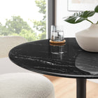 Modway - Lippa Rond de 28 po Faux marbre Table à manger, Noir-Sièges 2