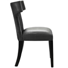 Modway - Curve Vinyle Chaise à manger Ensemble de 2 - Noir-Moulures cloutées à clous