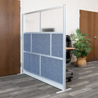 Luxor - Mur modulaire 70 x 70 - Cadre gris segmenté, acrylique givré, PET gris frais-S'intègre au système de cloisons de séparation pour des configurations évolutives