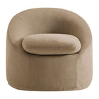 Modway - Sadie Slipcover Mélange de lin Chaise d’accent ronde - Amande-7