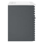 Modway - Render Fixation murale de 18" Vanette de salle de bain - Gris blanc-Bassin d’évier en céramique