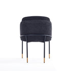 Manhattan Comfort - Chaise de salle à manger moderne Flor 58 cm, revêtement tissé sergé, noir-Livré chez vous entièrement assemblé Aucun assemblage requis