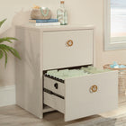 Sauder - La Collection Grand Coast Classeur latéral - Finition Dove Linen-Le mécanisme de sécurité à verrouillage permet de n'ouvrir qu’un seul tiroir à la fois
