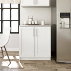 Prepac - Cabinet de base de rangement Elite 32 po avec portes à panneaux, cabinet de salle de bains avec 1 étagère ajustable - Blanc-1 tablette ajustable