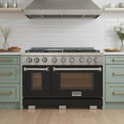 Kucht - 48 po Série KFX-X style professionnel au gaz naturel - Acier inoxydable/Noir-Dimensions du produit 27,75 po L x 48 po L x 36 po H