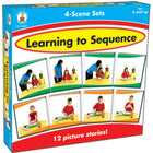 Jeu d'apprentissage du séquençage de Carson Dellosa Education, ensembles de 4 scènes -Les enfants assembleront avec enthousiasme les pièces de ces histoires en images pour déterminer ce qui se passe ensuite