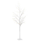 Outsunny - Arbre de bouleau lumineux 5 pi avec 58 LED et 8 modes d’éclairage - blanc-56 lumières LED avec 8 modes d'éclairage 