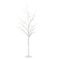 Outsunny - Arbre de bouleau lumineux 5 pi avec 58 LED et 8 modes d’éclairage - blanc-56 lumières LED avec 8 modes d'éclairage 
