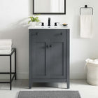 Modway - Nantucket 24" Vanette de salle de bain - Gris blanc-Plateau en céramique intégré