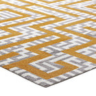 Modway - Nahia Labyrinthe géométrique Tapis de 5 pi l x 8 pi L - Ivoire gris clair et jaune banane-Dessous du tissu de jute adhéré