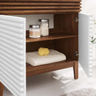 Modway - Render 36" Armoire à coiffeuse de salle de bain - Noyer blanc-Bassin d’évier et installations non inclus
