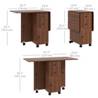 HOMCOM - Table à manger pliante à abattant sur roulettes avec tiroirs et armoire de rangement pour 4-6 personnes - brun-Deux tiroirs et un meuble offrent un espace de rangement discret 