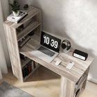 HOMCOM - Bureau moderne pour ordinateur avec étagères de rangement - 47,2 po L x 21,7 po l x 47,2 po H - chêne-Montage rapide et facile à nettoyer avec un chiffon humide 
