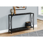 Monarch Specialties - 2126 Table D'Appoint - 48 po L/Marbre Noir/Console D'Entre Noir-2