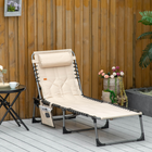 Outsunny - Chaise longue d’extérieur - chaise longue pliante - beige-La maille respirante offre une meilleure expérience de confort