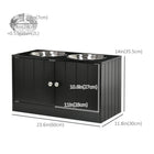 PawHut - Gamelles pour chien surélevées, station d’alimentation avec support - noir-Grand espace de rangement caché 