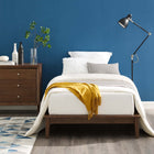 Modway - Lodge Bois Cadre de lit à plateforme jumelée, Noyer-Fond de teint solide pour matelas