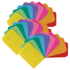 Hygloss - Pochettes de bibliothèque autocollantes - 3,5 po x 4,875 po - 10 couleurs - 3 paquets de 30-Utilisez les poches de bibliothèque pour les babillards, dans les livres et dans les projets interactifs et les affiches.